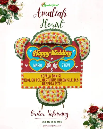 Karangan Papan Bunga Pernikahan di Cidadap